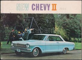 1962 New Chevy II angol nyelvű autó prospektus, papírkötés, foltos, egy ív kijár./ 1962 Brochure of New Chevy II, in English language, paperbinding, spotty, one folio is coming out