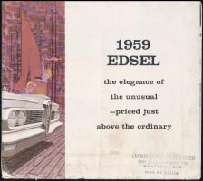 1959 Edsel angol nyelvű autó prospektus, megviselt állapotban, foltos, sérült, szakadt 1959 Brochure of Edsel, in English language, in poor condition, spotty, damaged