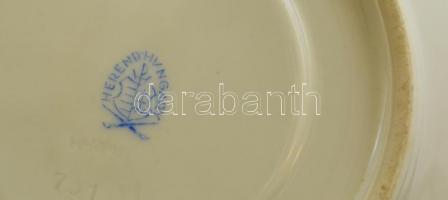 Herendi porcelán petrezselyem mintás csészealj, kézzel festett, jelzett, hibátlan, d: 15,5 cm