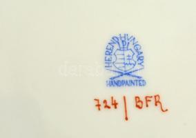 Herendi gyümölcsmintás csészealj, kézzel festett, jelzett, hibátlan, d: 14 cm