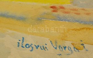 Ilosvai jelzéssel: Utcarészlet. Akvarell, papír, 27×38 cm