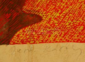 Olvashatatlan jelzéssel: Kísérlet. Tempera, papír, 35×49 cm