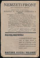cca 1940 "Ezt akarjuk! Így akarjuk!" - A Nemzeti Front kiadványa, benne a zsidókérdés elem...