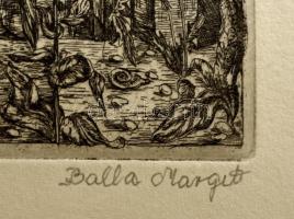 Balla Margit (1947-): Az alvajáró magánya I. Rézkarc, papír, jelzett, 21×14 cm