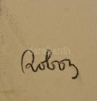 Roboz Zsuzsa (1939-2012): A lánghajú ifjú. Szén, karton, jelzett, 67×47 cm