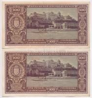 1945. 100P (4x) két darab sorszámkövető pár T:II,II-