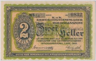 Boldogasszony / hadifogolytábor 1916. május 1. 2f arab sorozat és sorszámmal, "MS jelöléssel&qu...