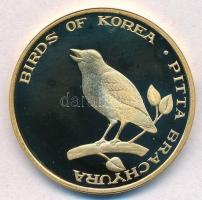 Észak-Korea 2001. 1W sárgaréz Barnasapkás pitta T:PP North Korea 2001. 1 Won brass Indian pitta C:PP Krause KM#235