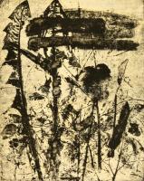 Lenkey Zoltán (1936-1983): Vegetáció. Rézkarc, papír, jelzett, 25×20 cm