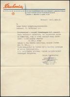 1942 Diachemia Straub Sándor Gyógyszerészeti és Vegyészeti Laboratórium, fejléces számla, 29x21 cm
