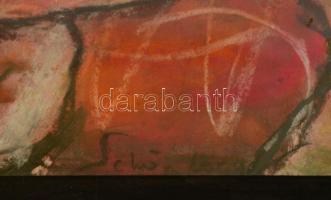 Schönberger jelzéssel: Mikulás a puttonnyal. Vegyes technika, papír, üvegezett keretben, 28×37 cm