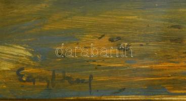 Egry jelzéssel: Csónakos. Vegyes technika, karton, üvegezett keretben, 19×30 cm