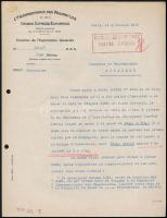 1938 Cie Internationale des Wagons-Lits et des Grand Express Européens kitöltött levélpapírjai, 4 db