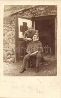 1916 Osztrák-magyar katonai tábori foghúzás Vöröskeresztes orvossal / WWI K.u.K. military field tooth extraction at the camp with Red Cross doctor. photo (EK)