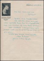 1942 Angora-Telep Parnói Molnár Józsefné Sóstóhegy, díszes fejléces kézzel írt levél, 30x23,5 cm