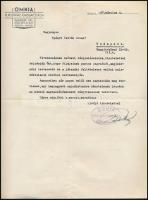 1940 Omnia Filmszínház Igazgatósága, fejléces levél, 29x23 cm