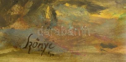 Szőnyi jelzéssel: Erdős táj. Vegyes technika, papír, üvegezett keretben, 23×32 cm