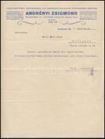 1935 Andrényi Zsigmond Levélboríték-, Papírnemü-, és Csipkepapír-Gyár, díszes fejléces számla, 28,5x23 cm