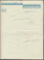 1934 Schvarcz Bertalan, díszes fejléces levél, 29x22,5 cm