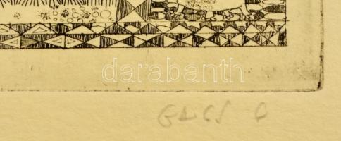 Gacs Gábor (1930-): Akt. Rézkarc, papír, jelzett, 20×15 cm