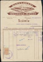 1942 Nagyváradi Melocco Művek Rt., díszes fejléces számla, okmánybélyeggel, 29,5x20 cm