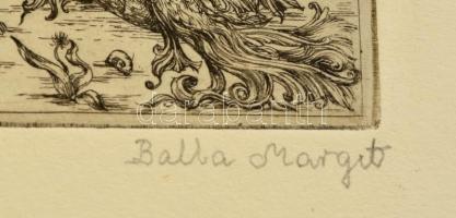 Balla Margit (1947-): Sakkozók. Rézkarc, papír, jelzett, 19×29 cm