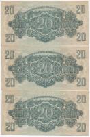 1944. 20P "A Vöröshadsereg Parancsnoksága" (3x) T:I