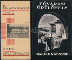 cca 1930-1940 Balatoni képes utazási prospektusok gyűjteménye: Balatonvilágos, Siófok, Balatonkenese, Balatonalmádi, Balatonlelle. Összesen 6 db, jó állapotban, sok képpel
