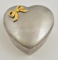 Szív alakú fém díszdoboz, 12x12x4,5 cm