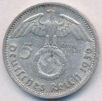 Német Harmadik Birodalom 1936E 5M Ag "Hindenburg" T:2 
German Third Reich 1936E 5 Mark Ag...