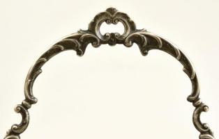 Ezüst (Ag.) kosár pótolt üvegbetéttel, jelzett, nettó :68 g, m:19 cm