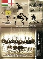 1953-2003 Magyarország - Anglia 6:3. Aranycsapat, foci telefonkártya-képeslap. Puskás, Grosics, Hidegkuti / Hungarian national football team, Golden Team
