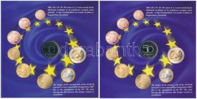 2007. 1Ft-100Ft (8xklf) "Római Szerződés" forgalmi sor, benne 50Ft "50 éves a Római S...