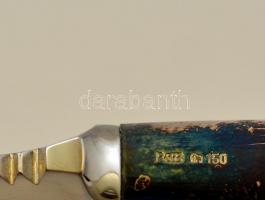 Robbe & Berking jelzett designer pezsgő bontó fogó. Ezüstözött nyéllel, eredeti dobozában, újsze...