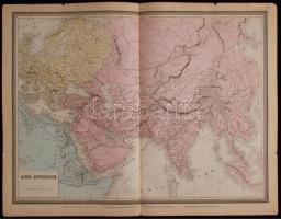 1861 E. Andriveau-Goujon: Ázsia nagyméretű térképe színezett acélmetszet / 1861 E. Andriveau-Goujon: Etched map of Asia. 70x53 cm