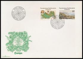 Europa CEPT: Tájak ívszéli sor + ívsarki sor négyes tömbökben + FDC, Europa CEPT: Landscapes margin set + corner blocks of 4 + FDC