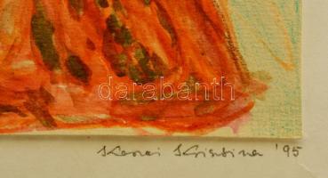 Kaszai Krisztina (1975-): Születésben halál. Vegyes technika, papír, jelzett, 22×14 cm