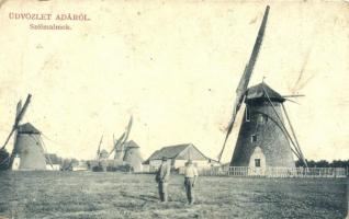 Ada, Szélmalom. W. L. Bp. 2214. Kollonits István kiadása / windmills (Rb)