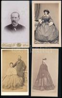 cca 1850-1900 Előkelő hölgyek, urak, kereskedők, stb. műtermi portréi különböző külföldi műtermekből, 23 db, 10x6 és 7,5x7,5 cm