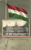 Brassó, Kronstadt, Brasov; M. k. igazságügyi palota. Magyar zászlós keret / Palace of Justice. Hungarian flag litho frame (fa)