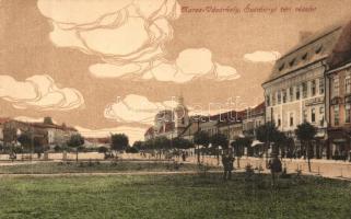 Marosvásárhely, Targu Mures; Széchenyi tér, Márványi Artúr üzlete. Révész Béla kiadása / square, shops (Rb)