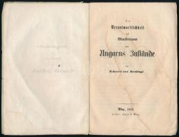 Eduard von Zsedényi [Zsedényi Ede]: Die Verantwortlichkeit des Ministeriums und Ungarn's Zustan...