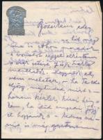 1916-1918 Személyes hangvételű levél a frontról, az császári és királyi (gyulafehérvári) 50. gyalogezred fejléces papírján, 4 sztl. lev., 20x14cm.