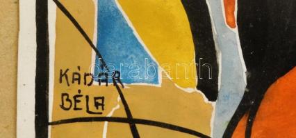 Kádár jelzéssel: Merengő. Vegyes technika, papír, üvegezett keretben, 19×10 cm