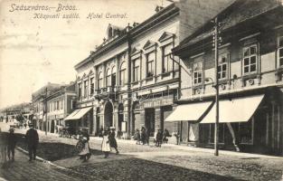 Szászváros, Broos, Orastie; Központi szálloda, M. kir. dohány nagy tőzsde / Hotel Central, tobacco shop (EK)