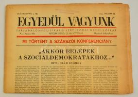 1944 Az Egyedül Vagyunk társadalompolitikai és szépirodalmi folyóirat janhuár 28. száma