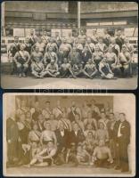 cca 1920-1940 Birkózóbajnokság résztvevői, fotólap, 8x13 cm és 9x14 cm.