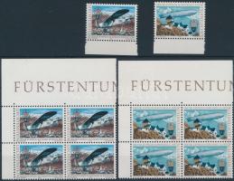 History of the postal and telecommunications industry set + set in corner blocks of 4 + FDC A postai...