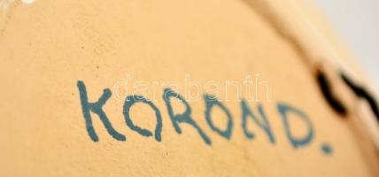 Mázas Korondi fazekas falitányér, kis lepattanással, d: 19 cm