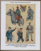 cca 1910 Katonai egyenruhák a különböző hadseregekben. 10 db tabló számos alakulat egyenruháival, ne...